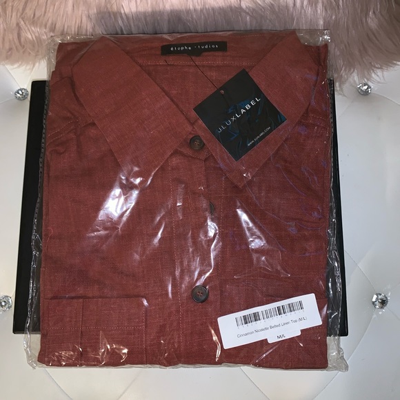 NWT JLUXLABEL Cinnamon Nicolette Belted Top - Picture 10 of 11